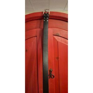 Lucky Brand Size 38 Black Leather Belt BKRUR218 Silver Studs Buckle Textured EUC